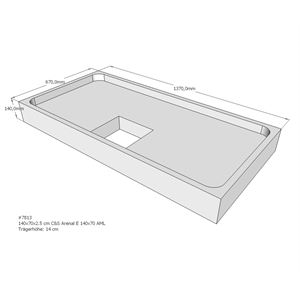 Duschwannenträger für Arenal E 140x70