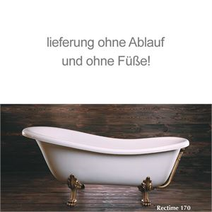 Retro Style Badewanne Rectime 170x78x43 cm weiß