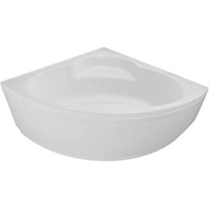 Eckwanne Apollo 130x130x43,5 cm weiß inkl. Trägergestell und Schürze, Bauhöhe: 63 cm