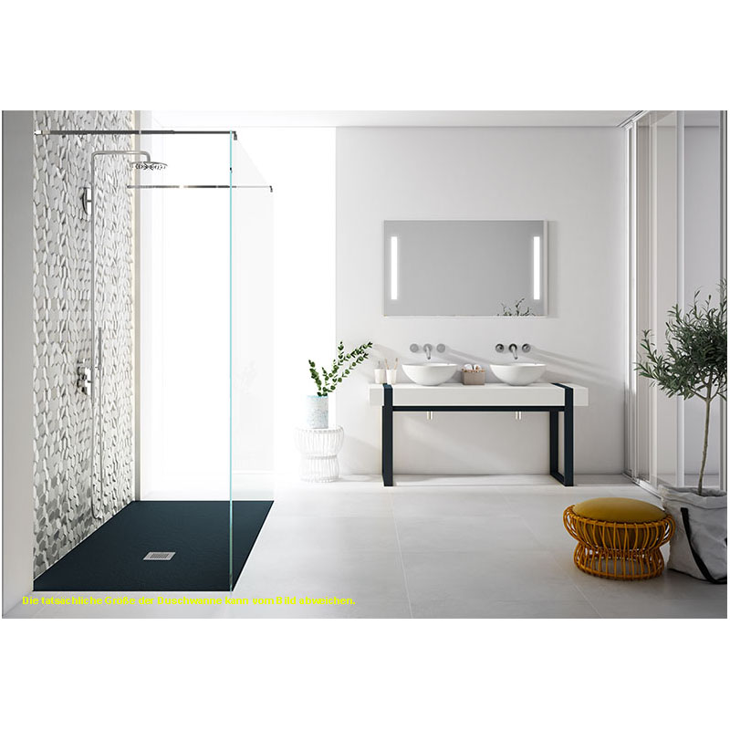 Rechteckduschwanne Slatestone H E 120x75 cm