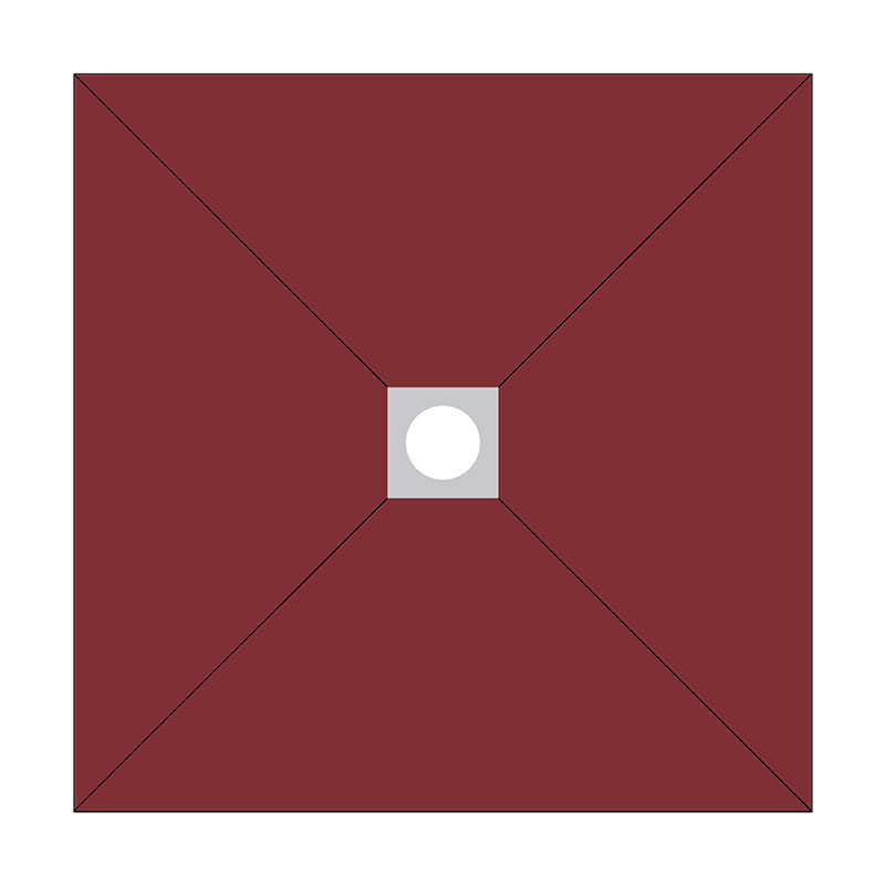 SDEZ Duschelement 80 x 80 x 3,6 cm für zentralen Ablauf
