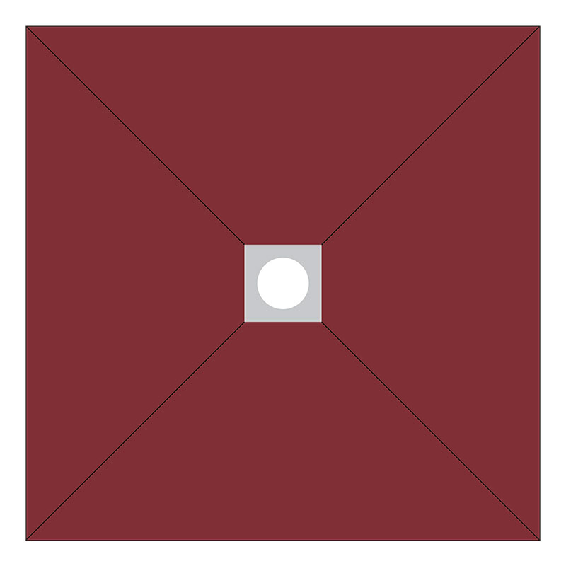 SDEZ Duschelement 100 x 100 x 3,8 cm für zentralen Ablauf