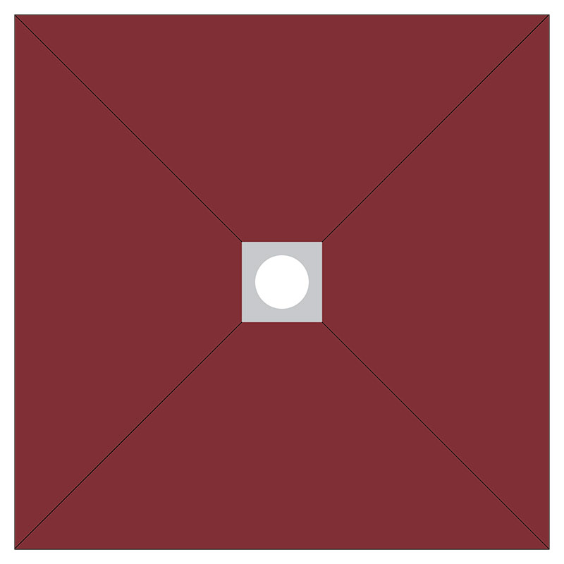 SDEZ Duschelement 120 x 120 x 4,2 cm für zentralen Ablauf