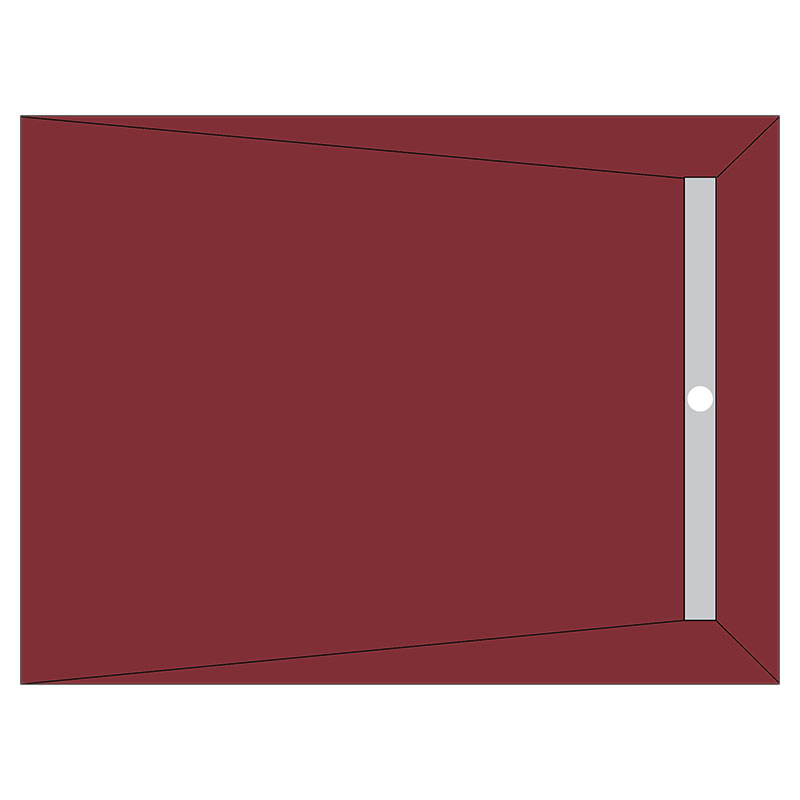 SDER4 Duschelement 120x90x4,5 cm mit 70 cm Rinne  und 4-seitigem Gefälle
