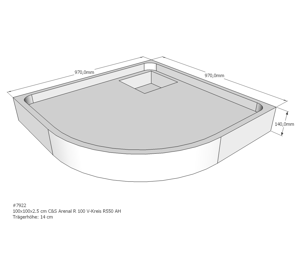 Duschwannenträger für Arenal R 100x100