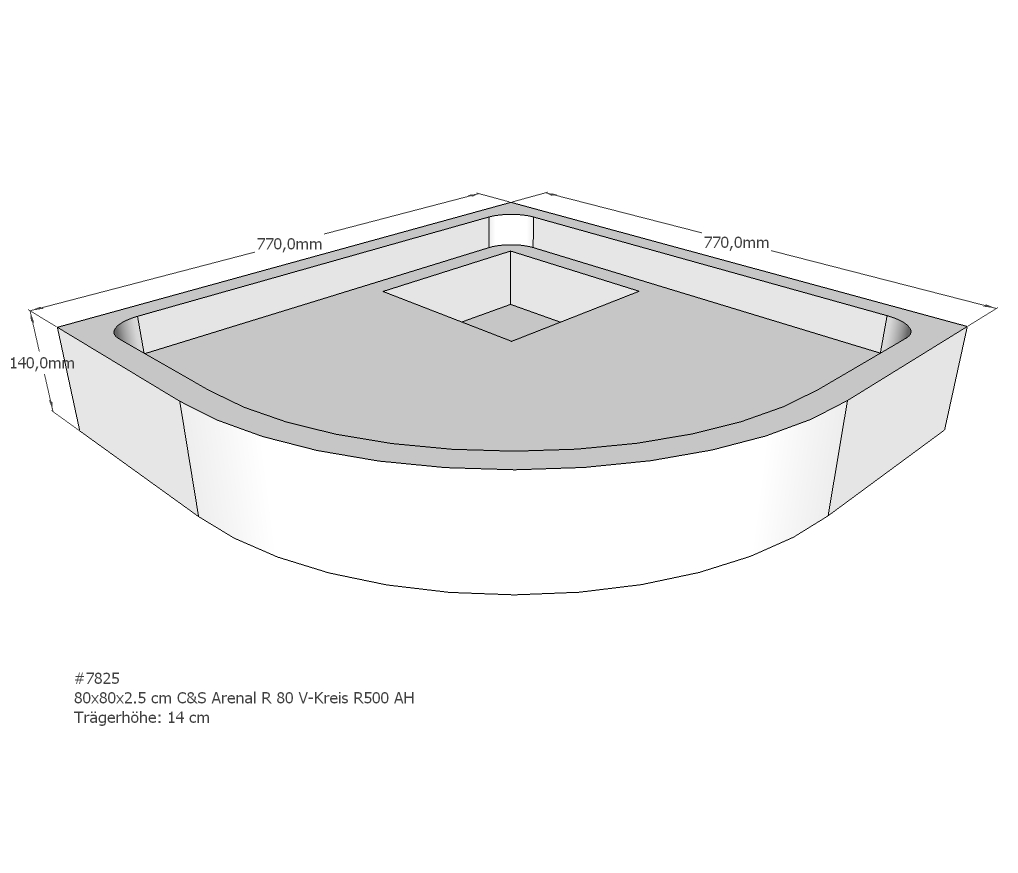 Duschwannenträger für Arenal R 80x80 R50