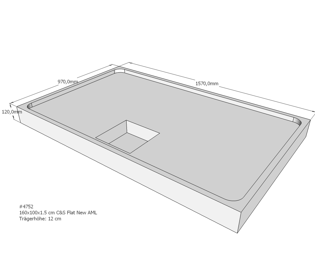 Duschwannenträger für Flat New E 160x100