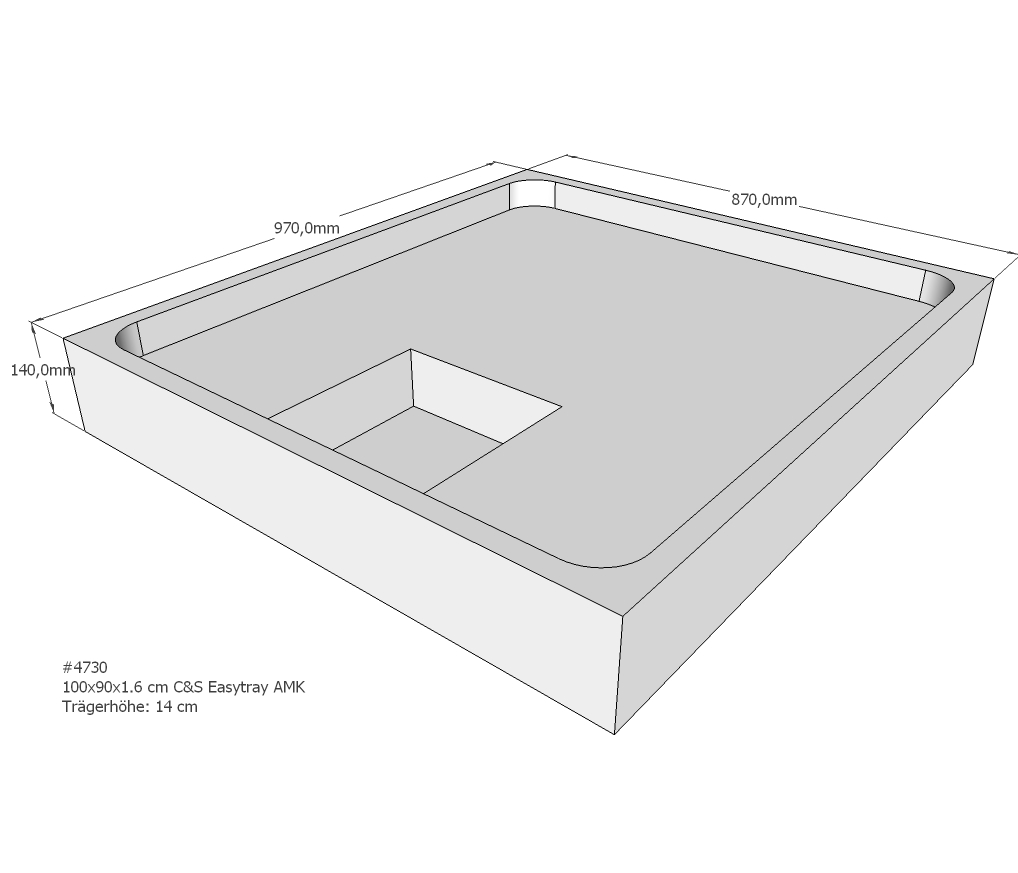 Duschwannenträger für Easytray E 100x90