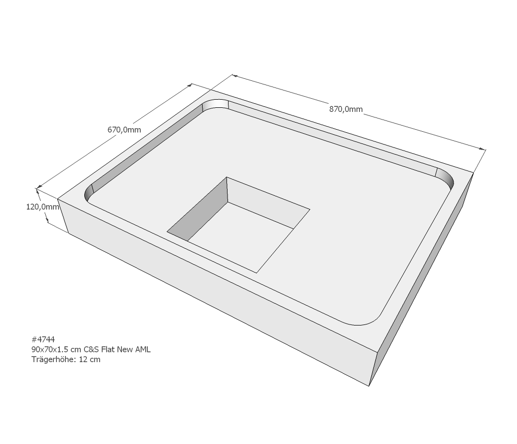 Duschwannenträger für Flat New E 90x70