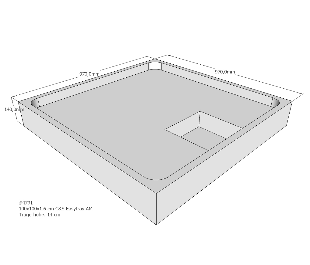 Duschwannenträger für Easytray E 100x100