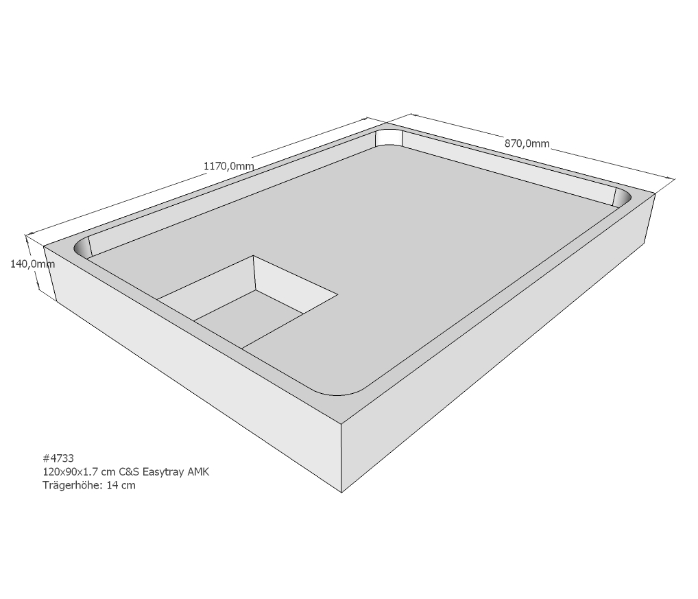 Duschwannenträger für Easytray E 120x90