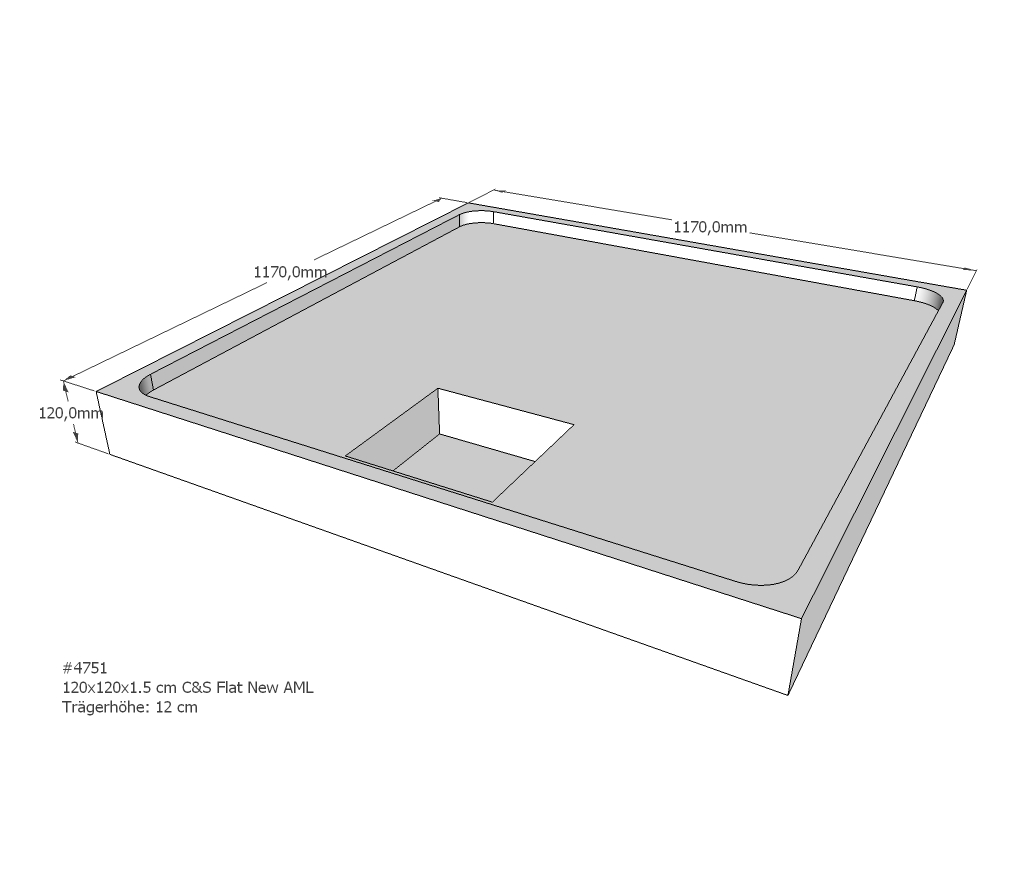 Duschwannenträger für Flat New E 120x120