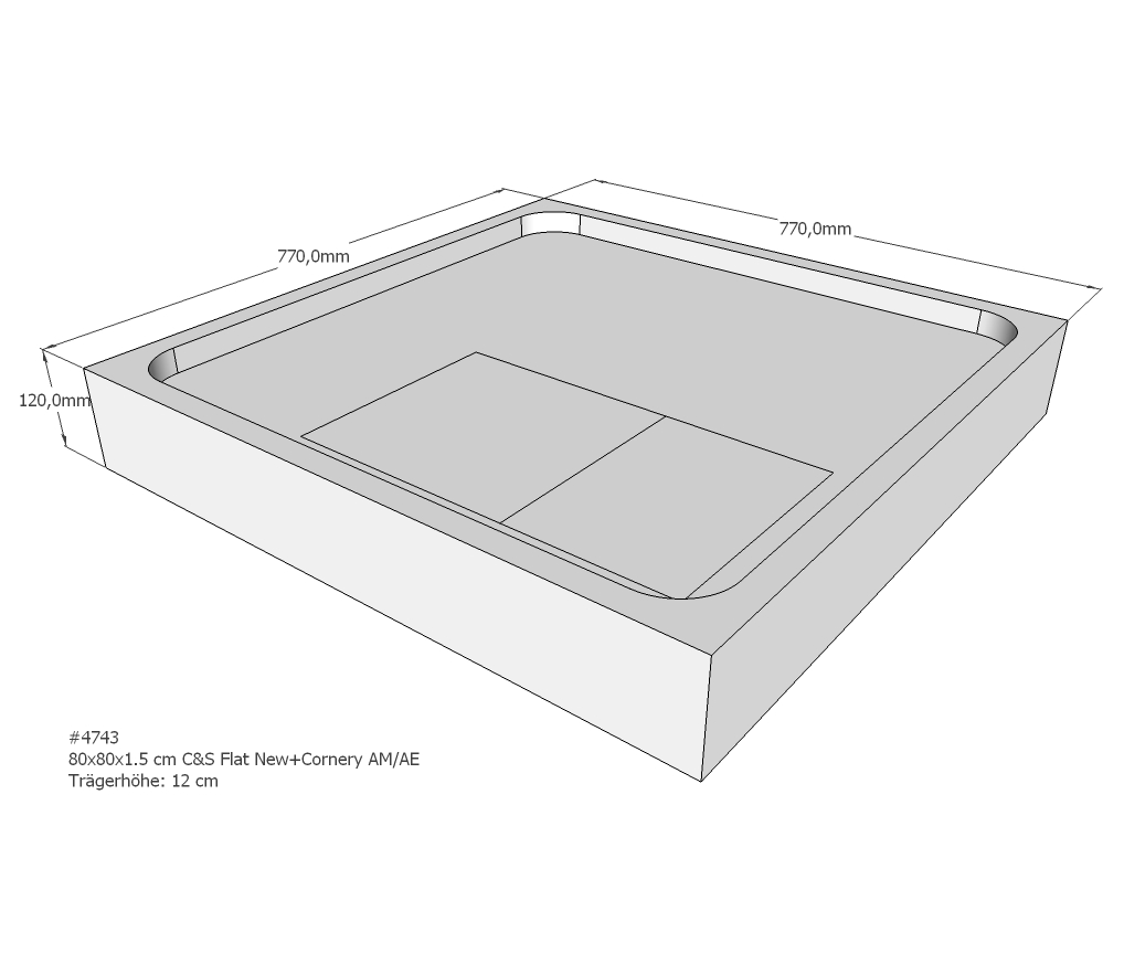 Duschwannenträger für Flat E 80x80