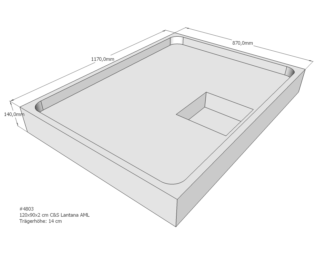 Duschwannenträger für Lantana E 120x90