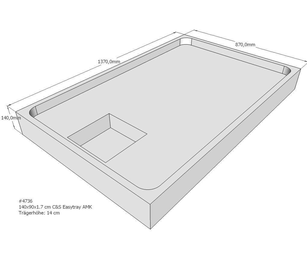 Duschwannenträger für Easytray E 140x90