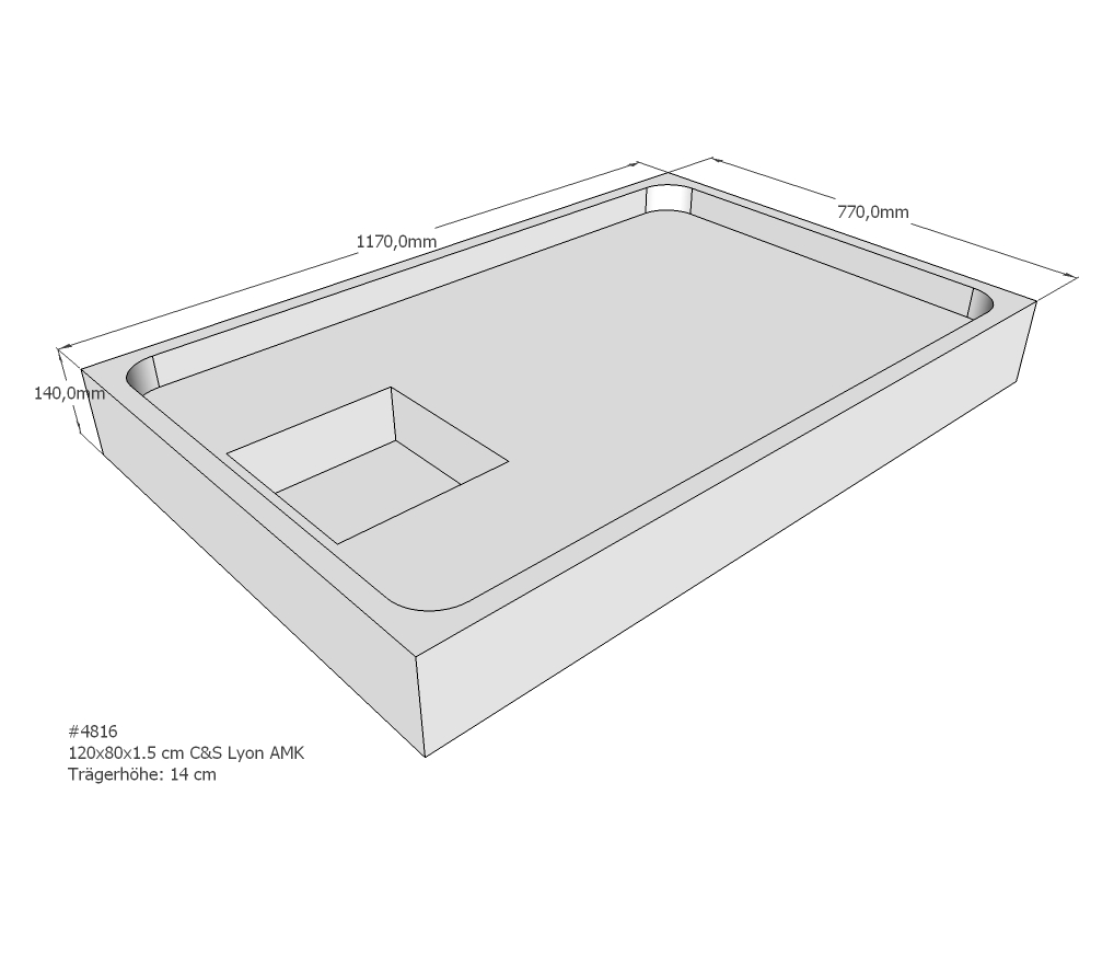 Duschwannenträger für Lyon E 120x80