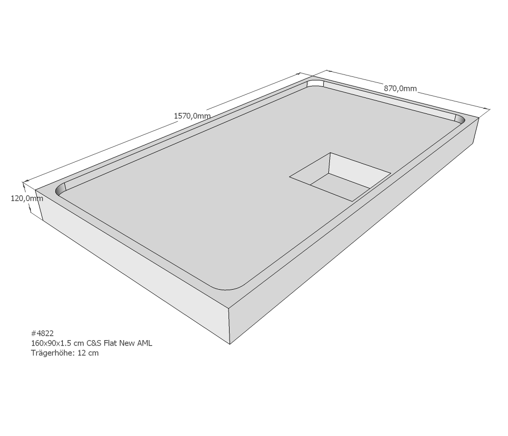 Duschwannenträger für Flat E 160x90