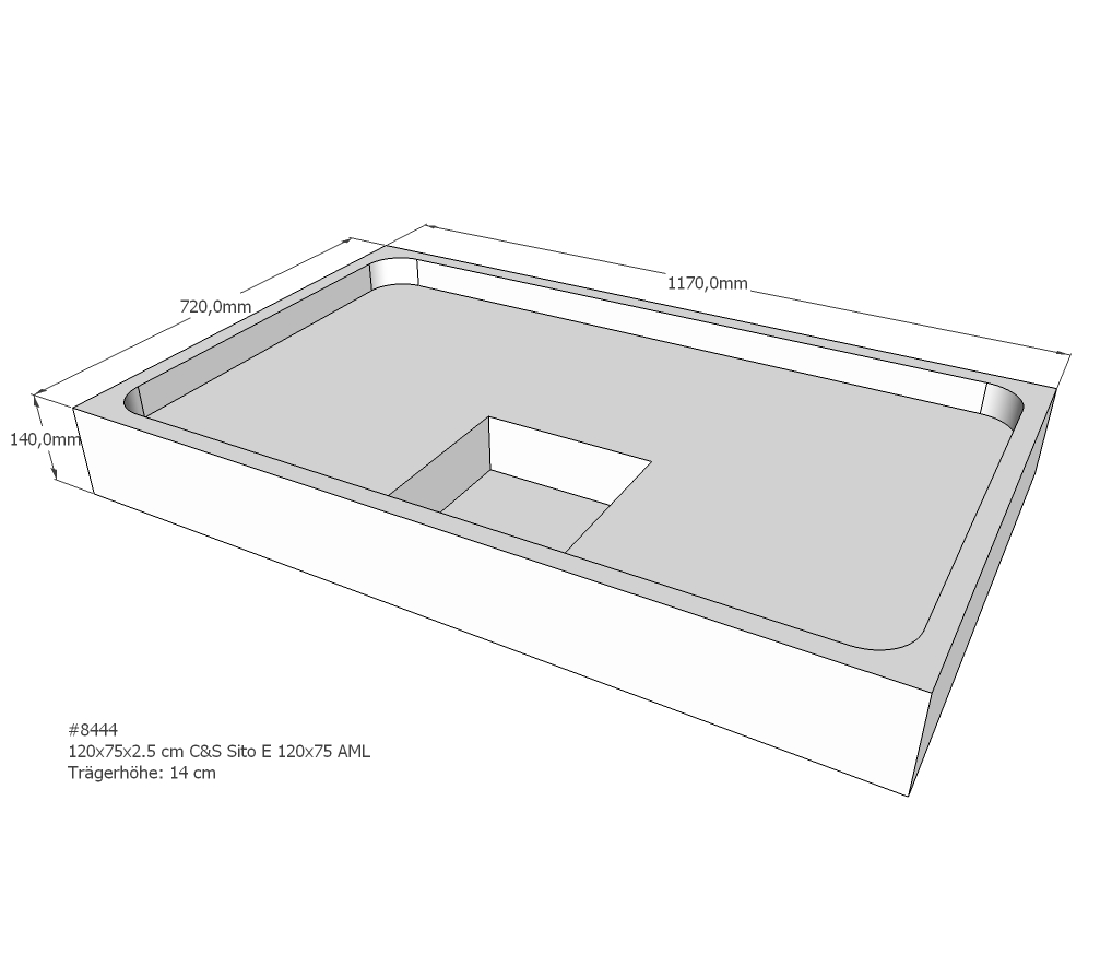 Duschwannenträger für Sito E 120x75