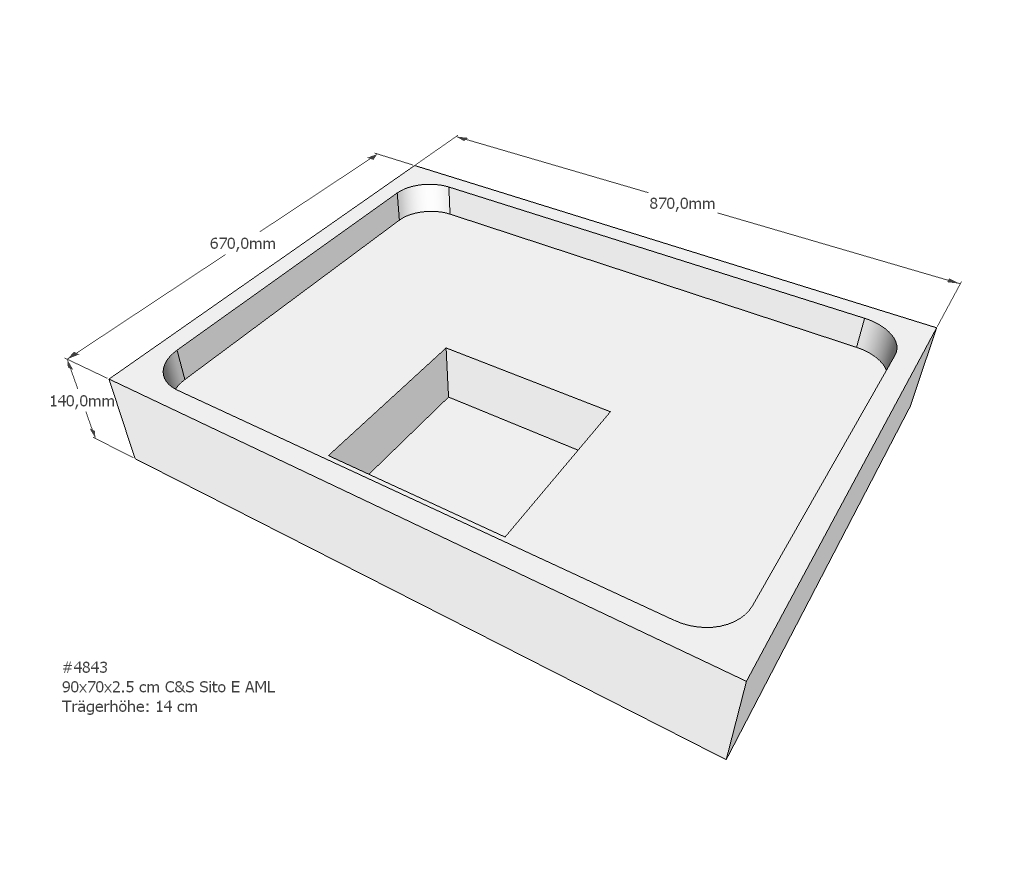 Duschwannenträger für Sito E 90x70