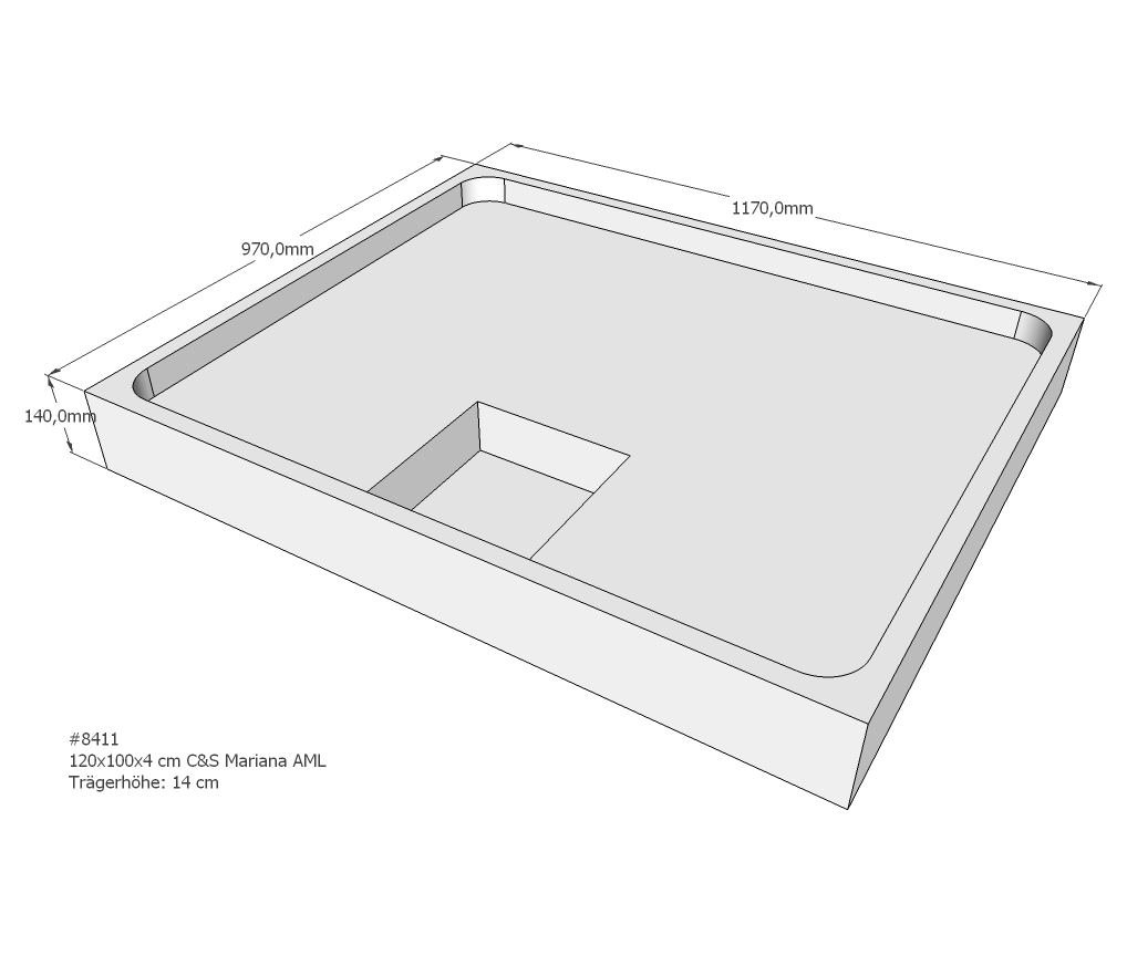 Duschwannenträger für Mariana E 120x100