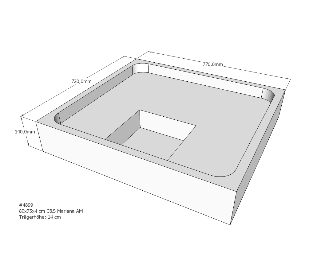 Duschwannenträger für Mariana E 80x75