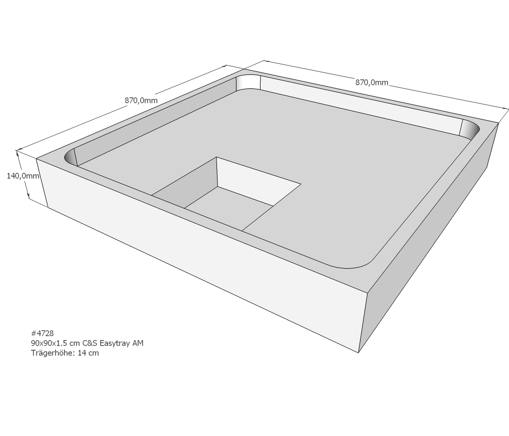 Duschwannenträger für Easytray E 90x90