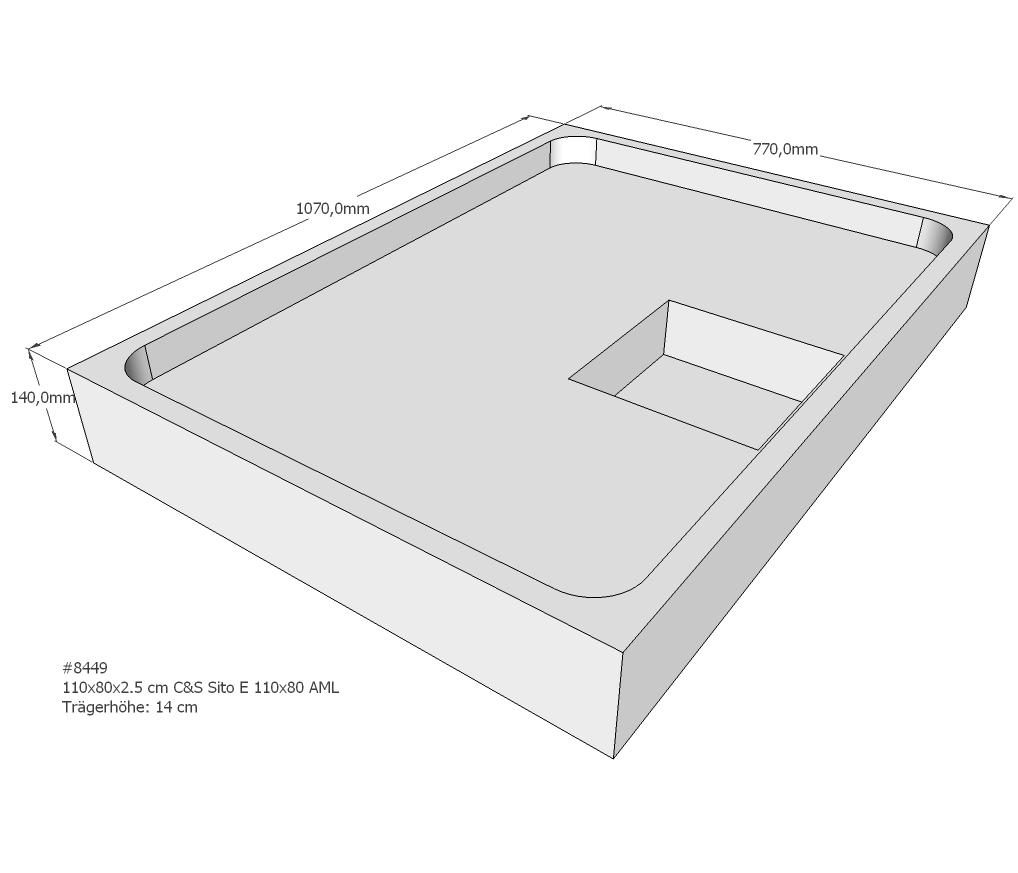 Duschwannenträger für Sito E 110x80