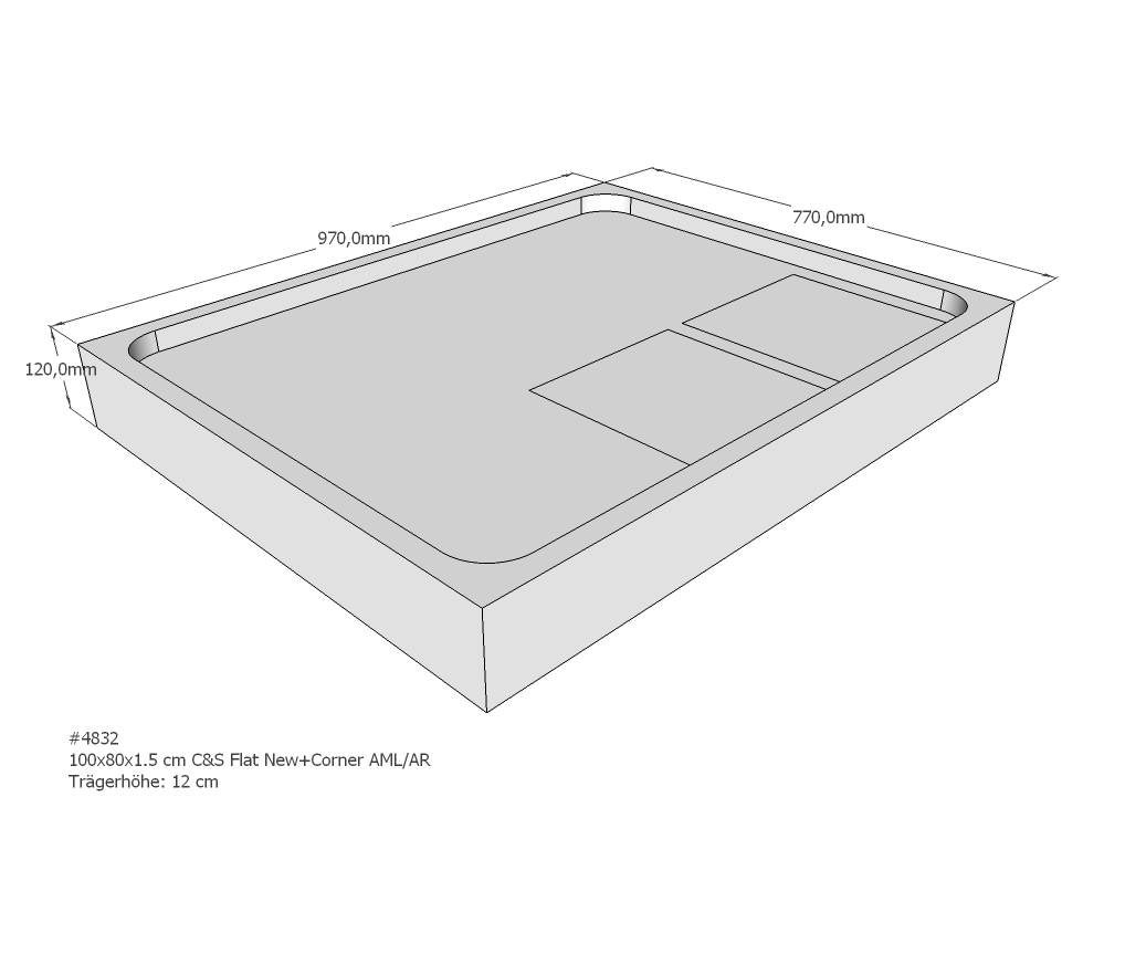 Duschwannenträger für Flat E 100x80