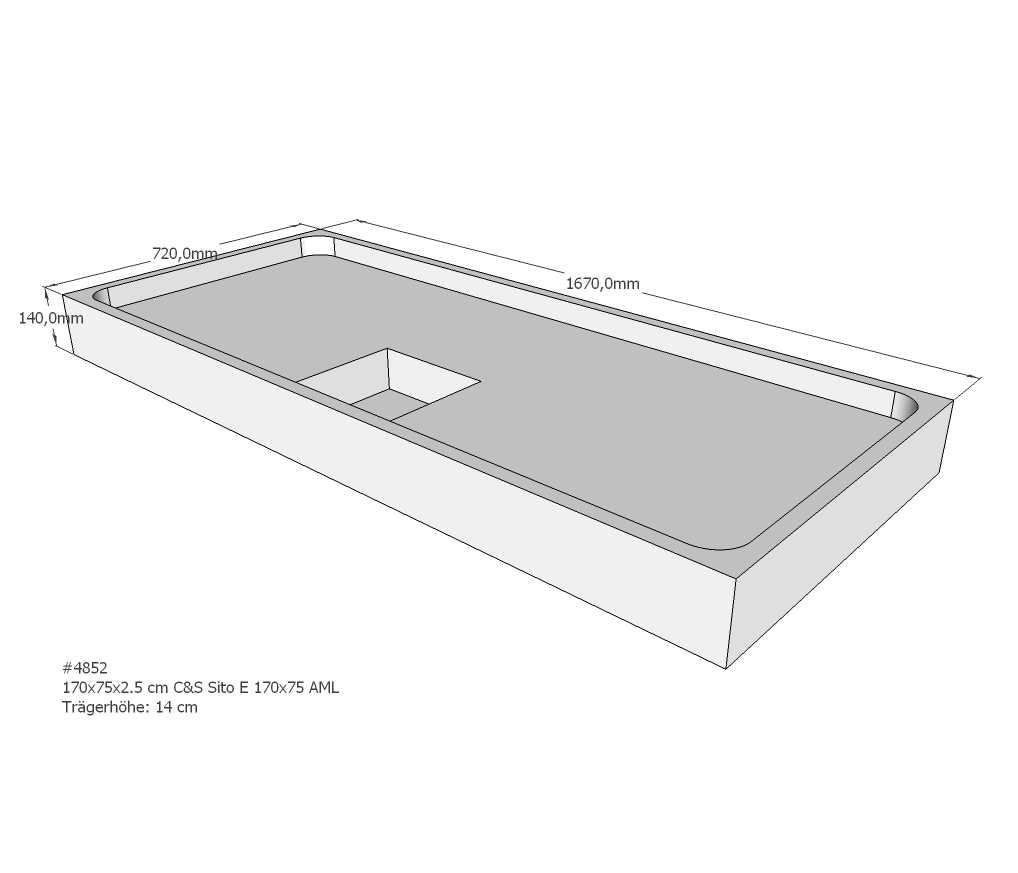 Duschwannenträger für Sito E 170x75