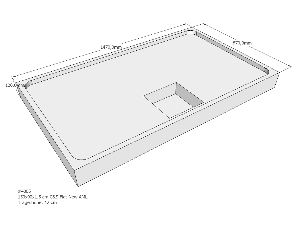 Duschwannenträger für Flat E 150x90