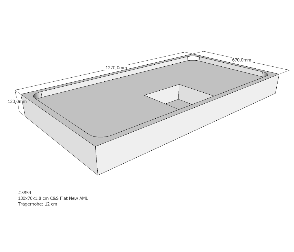 Duschwannenträger für Flat New E 130x70