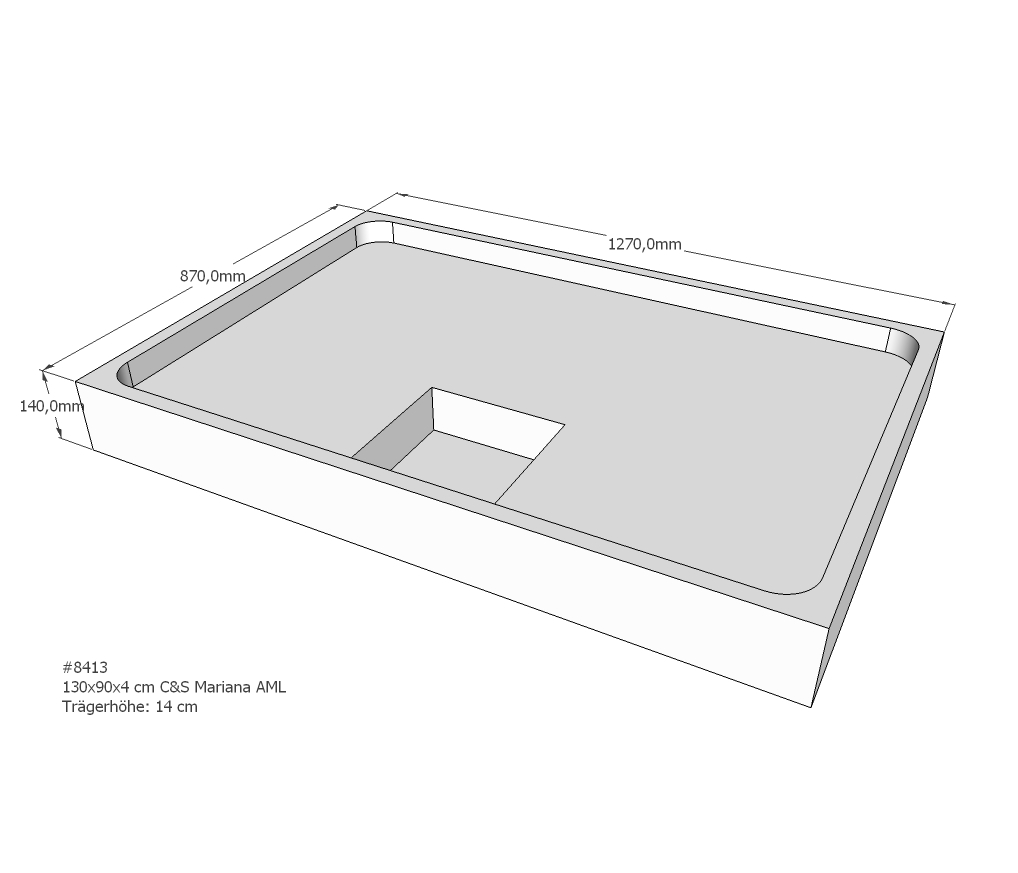 Duschwannenträger für Mariana E 130 x 90