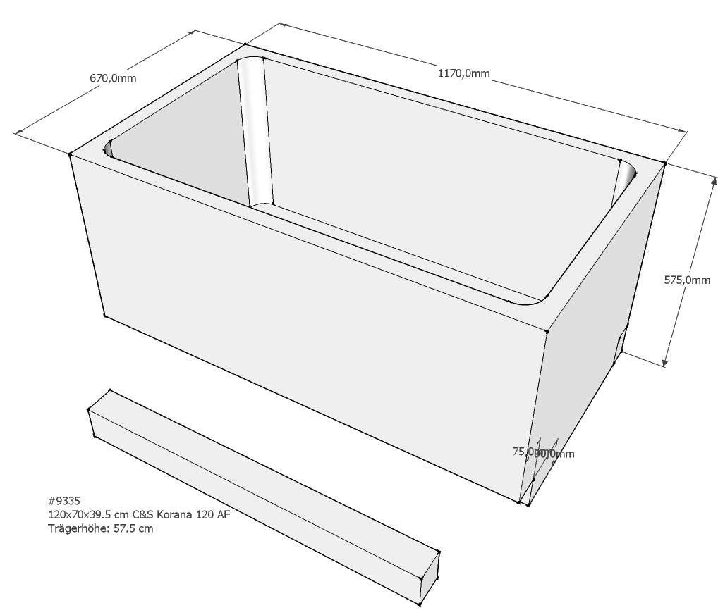 Badewannenträger für Korana 120