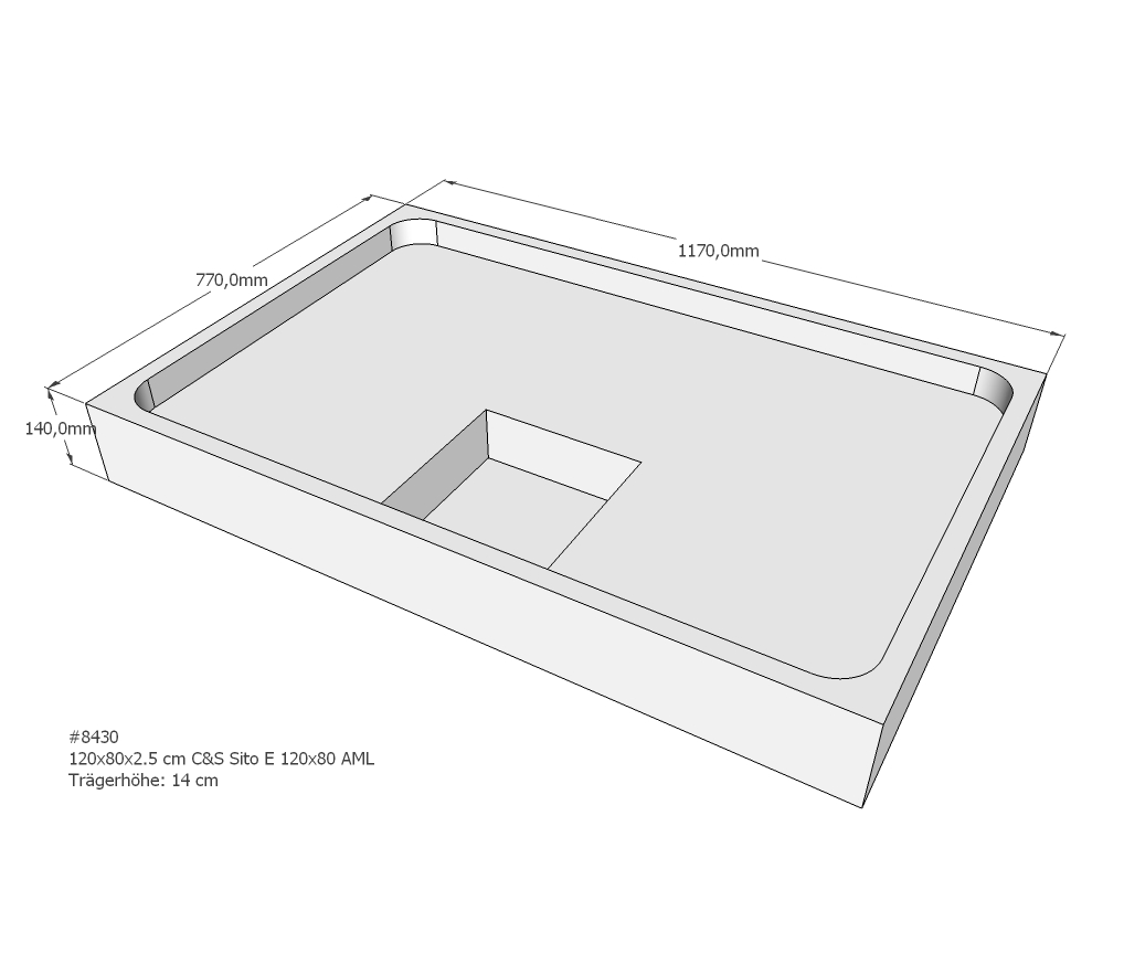 Duschwannenträger für Sito E 120x80