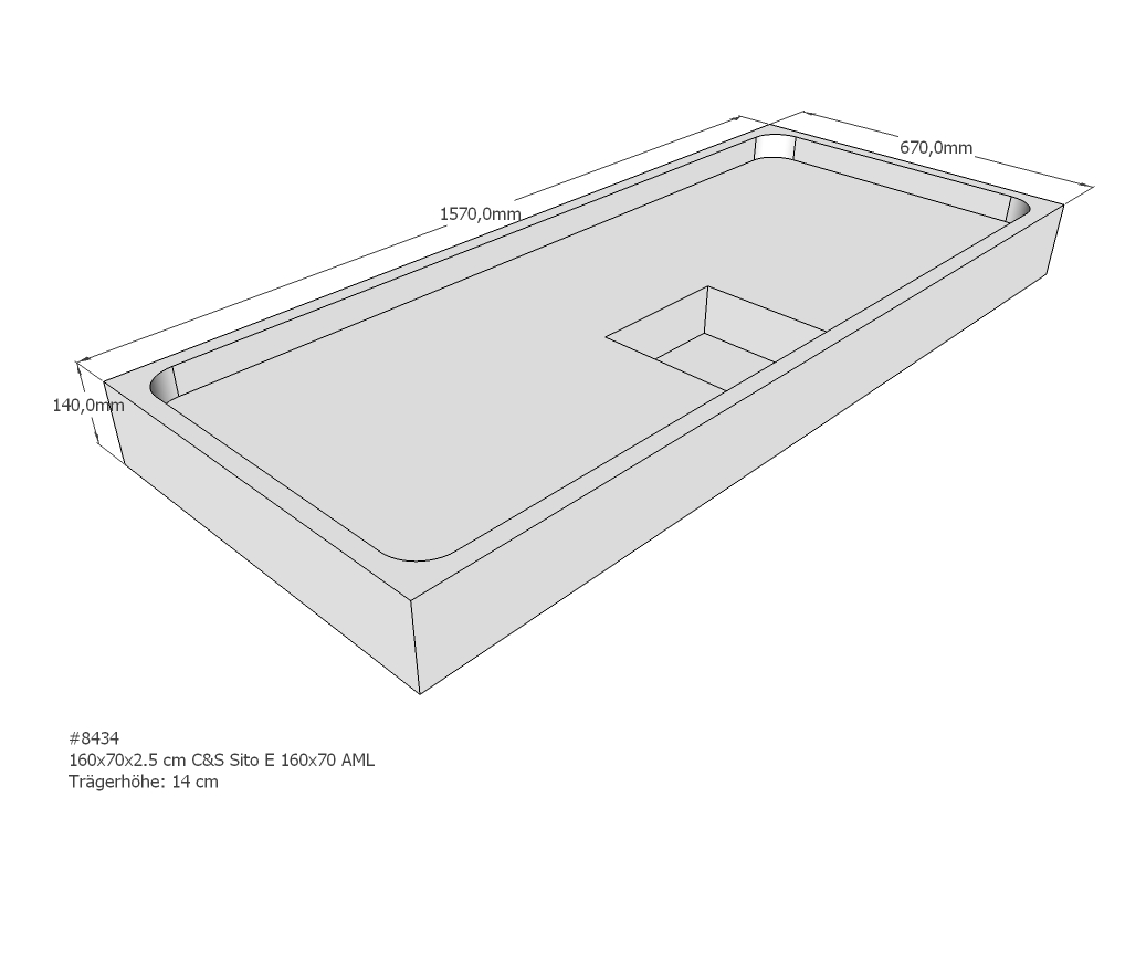 Duschwannenträger für Sito E 160x70