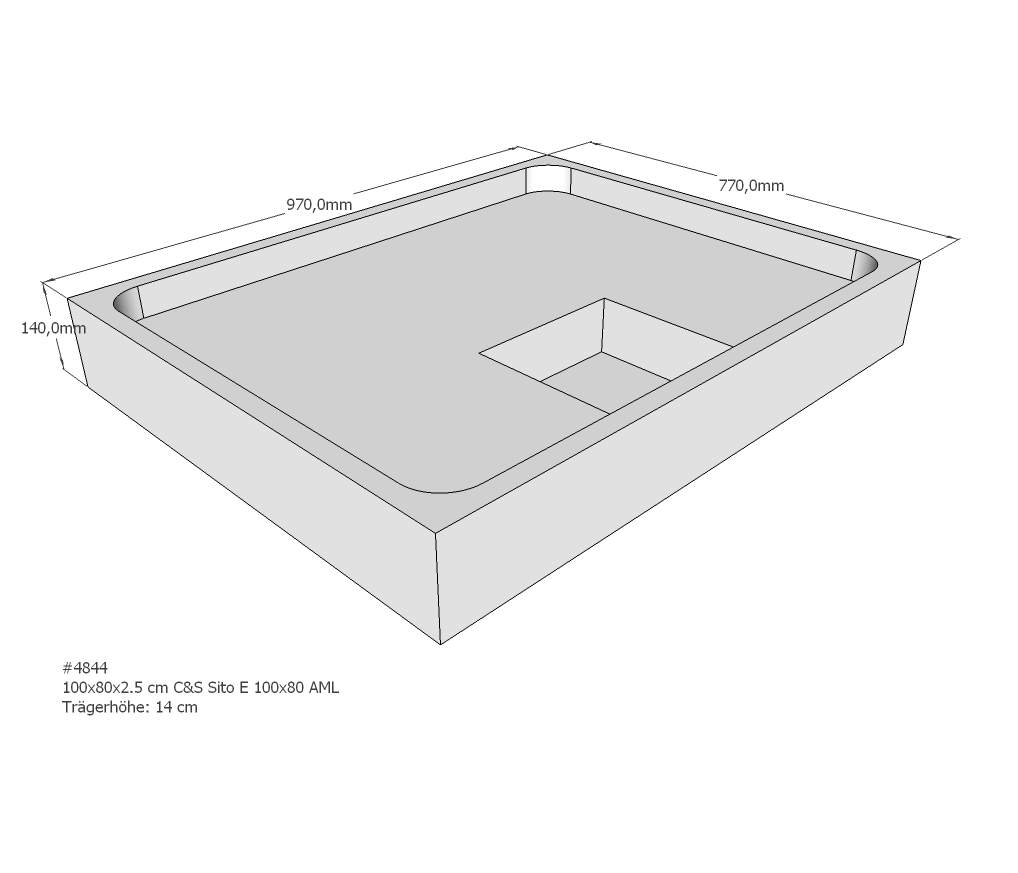 Duschwannenträger für Sito E 100x80