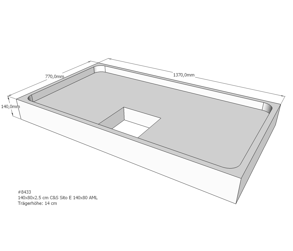 Duschwannenträger für Sito E 140x80