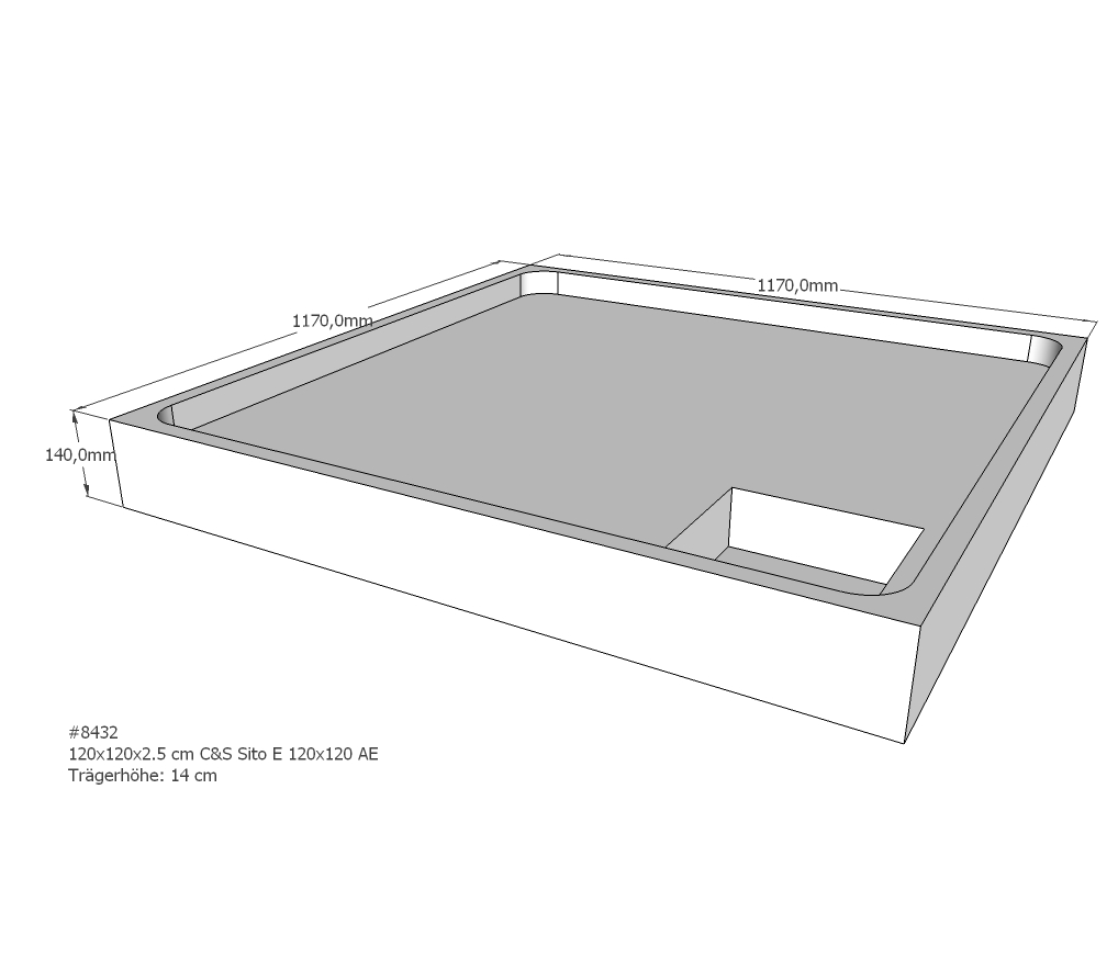 Duschwannenträger für Sito E 120x120