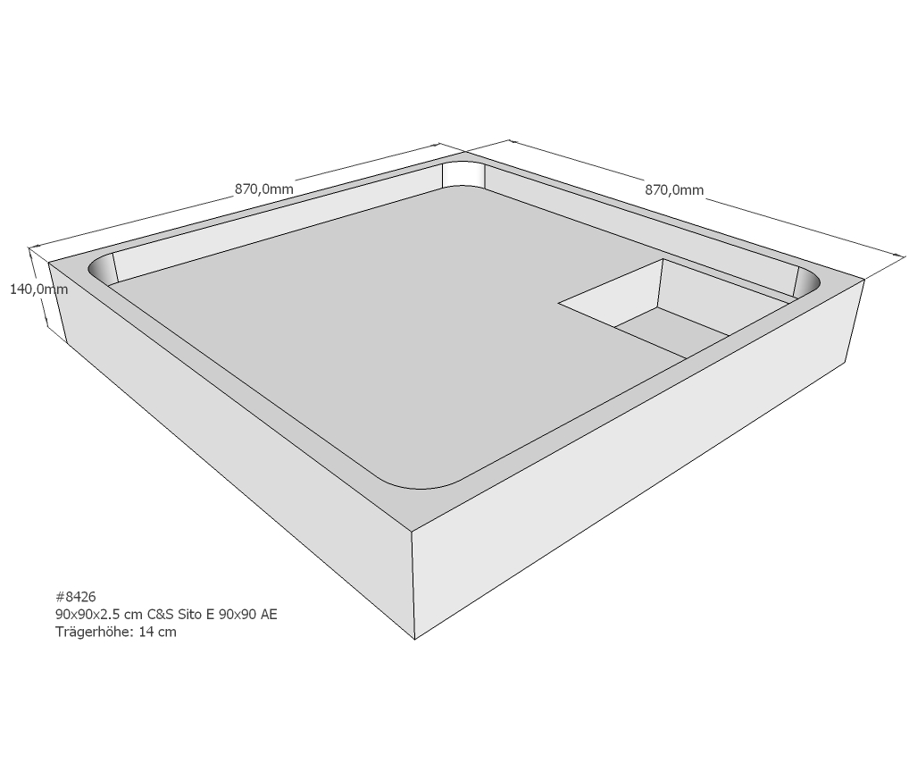 Duschwannenträger für Sito E 90x90