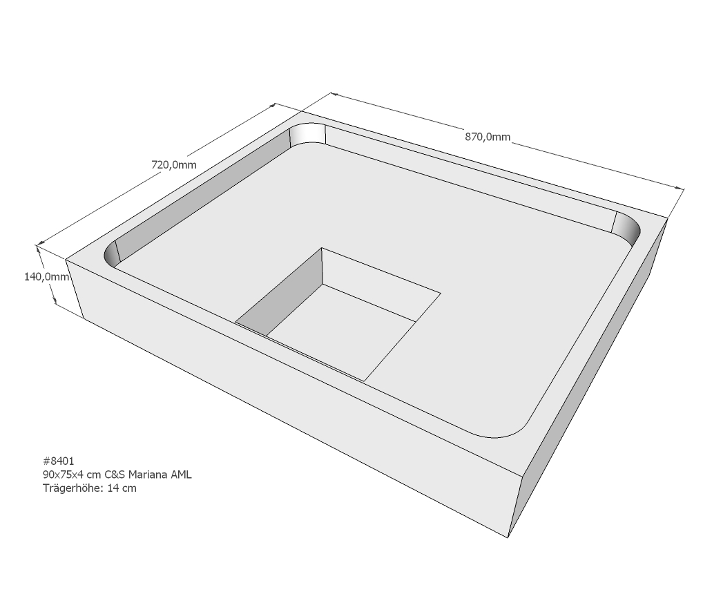 Duschwannenträger für Mariana E 90x75