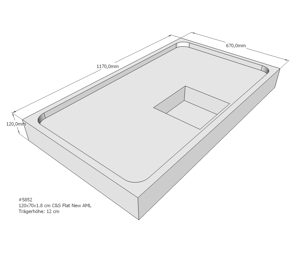 Duschwannenträger für Flat New E 120x70