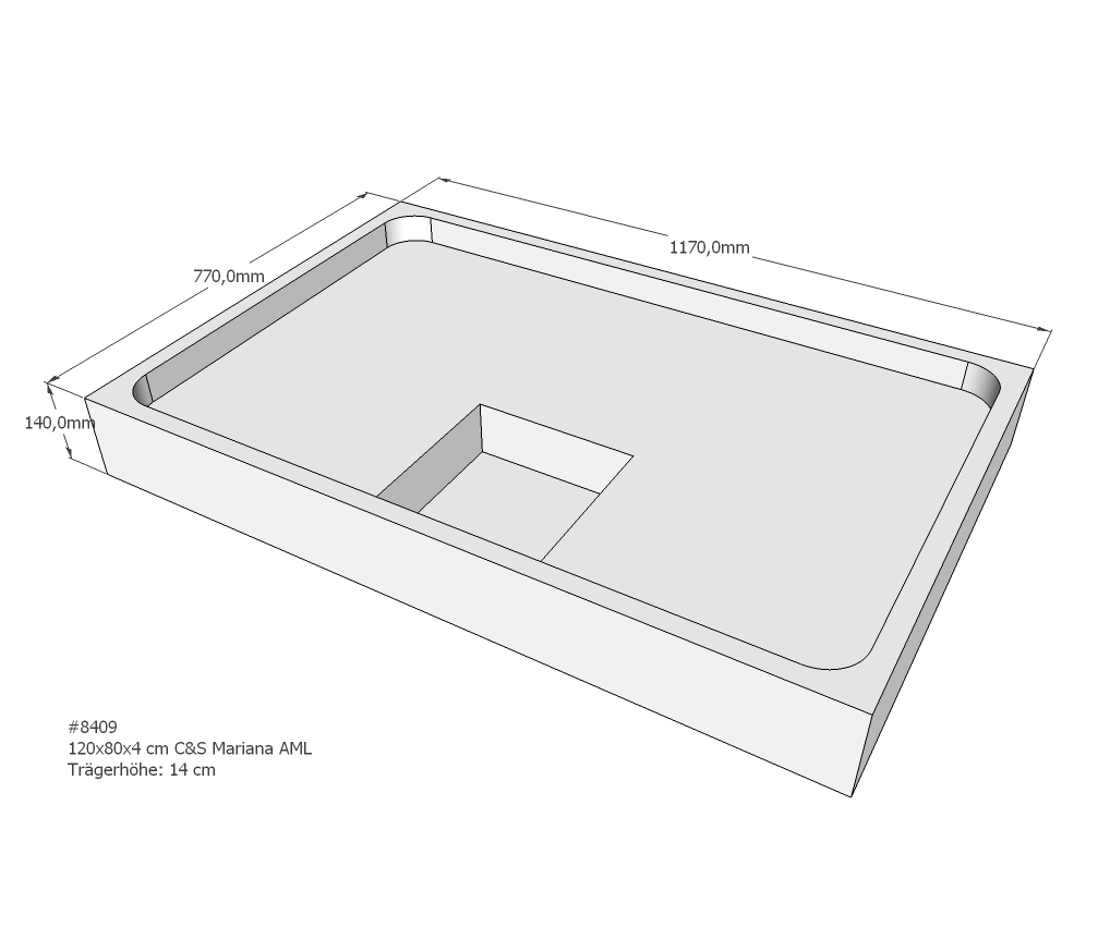 Duschwannenträger für Mariana E 120x80