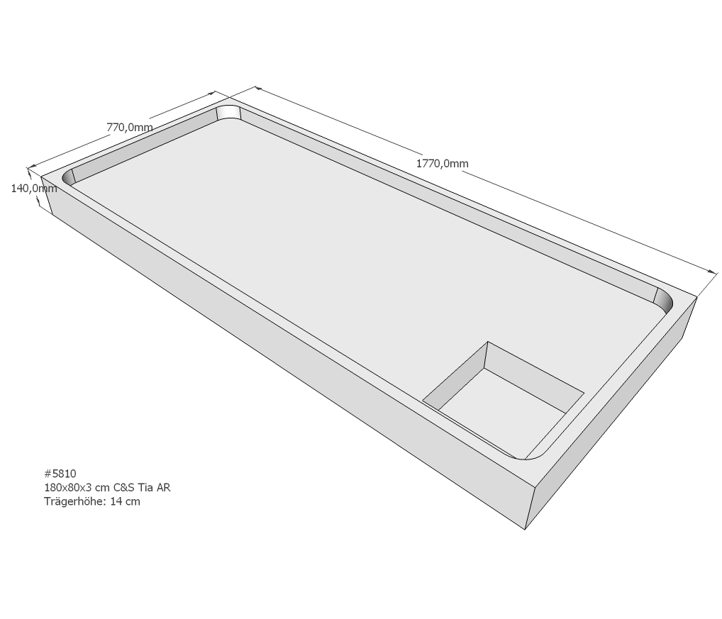 Duschwannenträger für Tia E 180x80