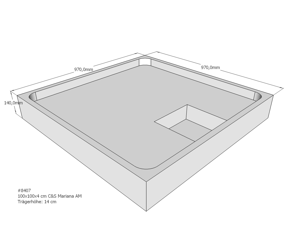 Duschwannenträger für Mariana E 100x100