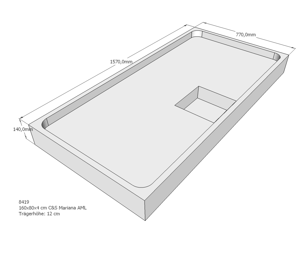 Duschwannenträger für Mariana E 160x80