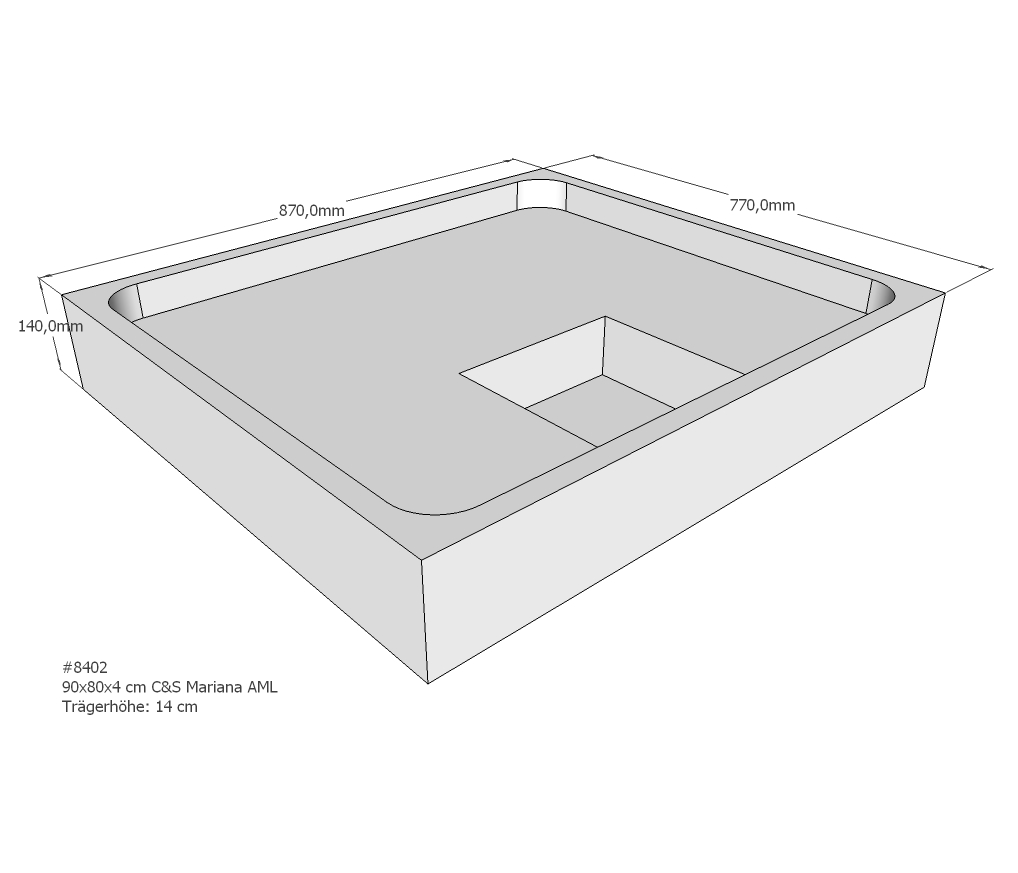 Duschwannenträger für Mariana E 90x80