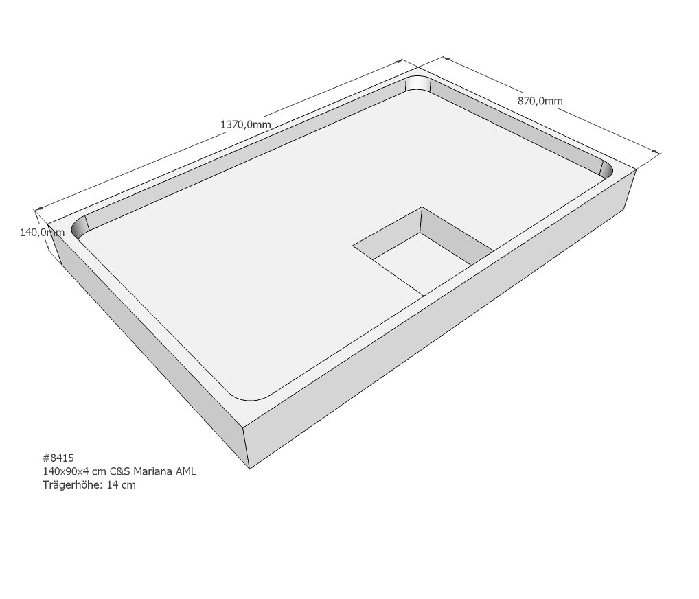 Duschwannenträger für Mariana E 140x90