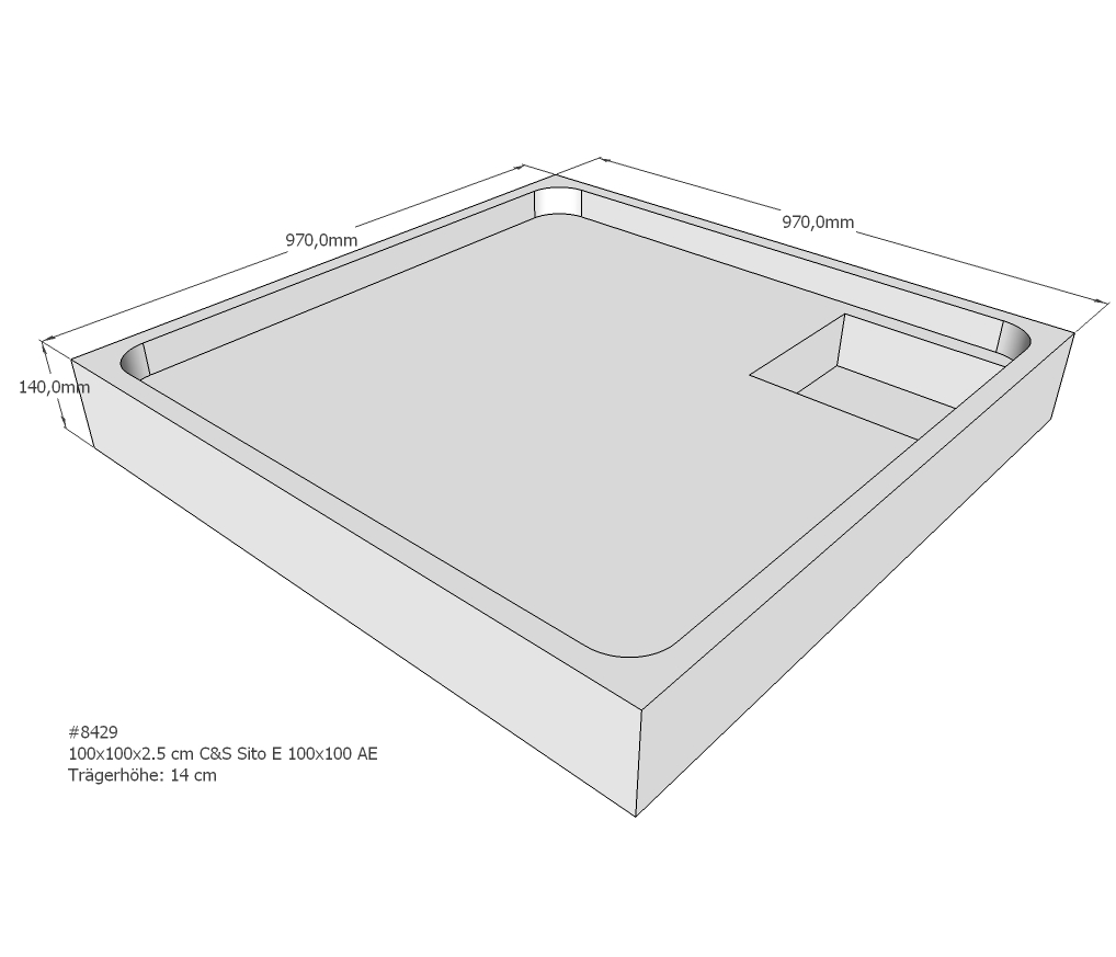 Duschwannenträger für Sito E 100x100