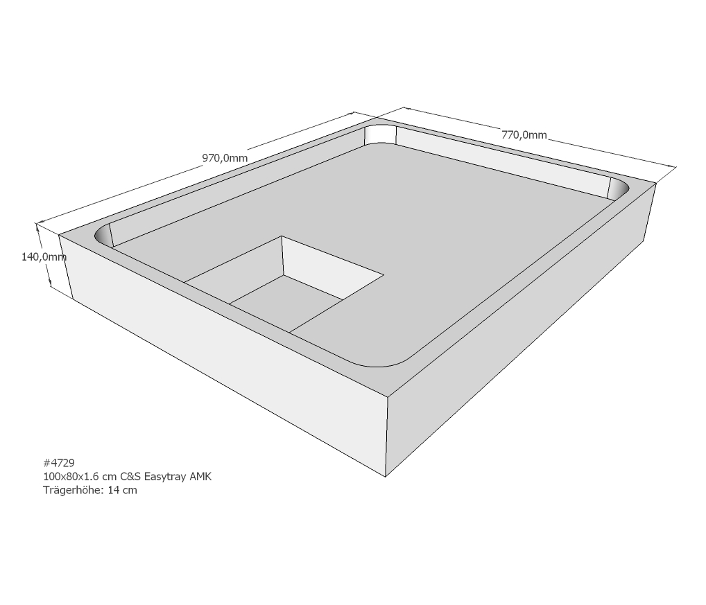 Duschwannenträger für Easytray E 100x80