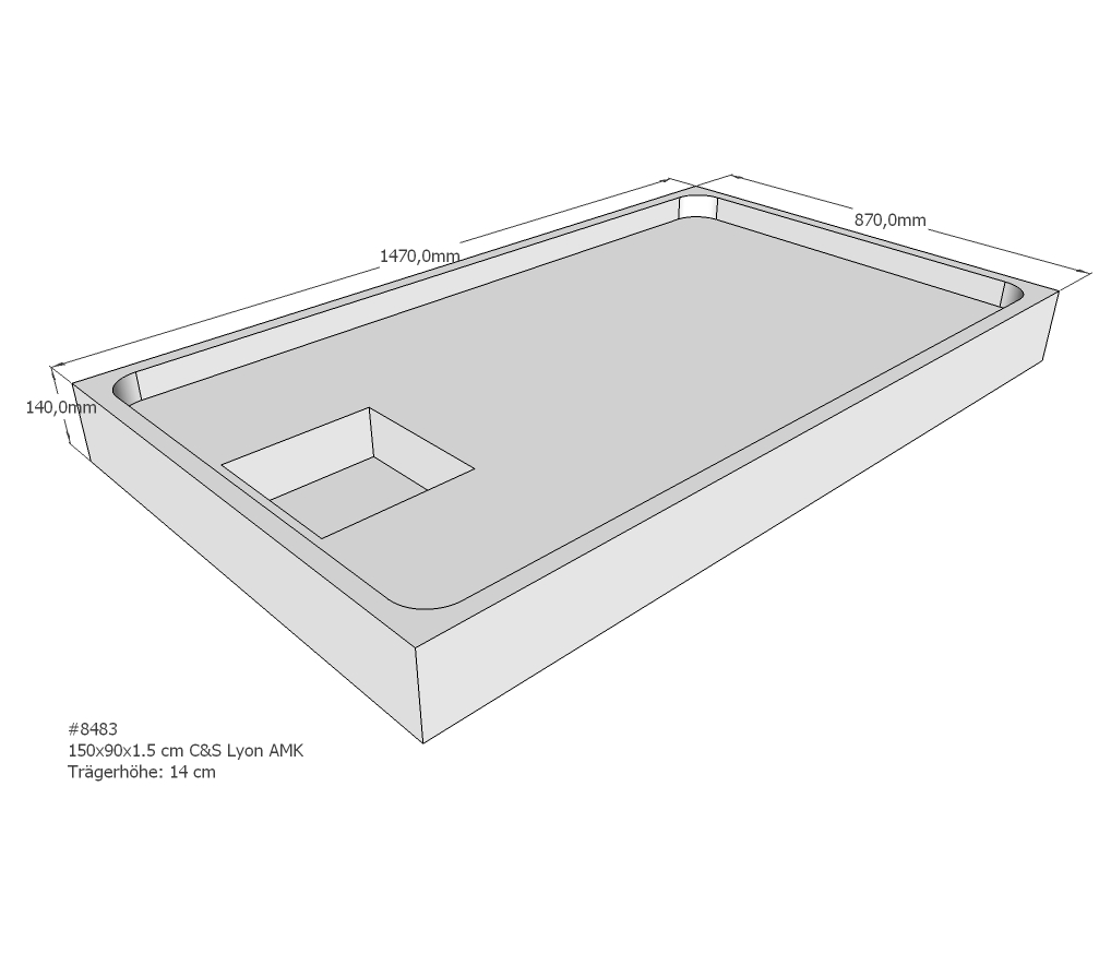 Duschwannenträger für Lyon E 150x90